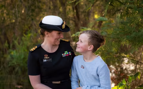 Mother and child Navy family